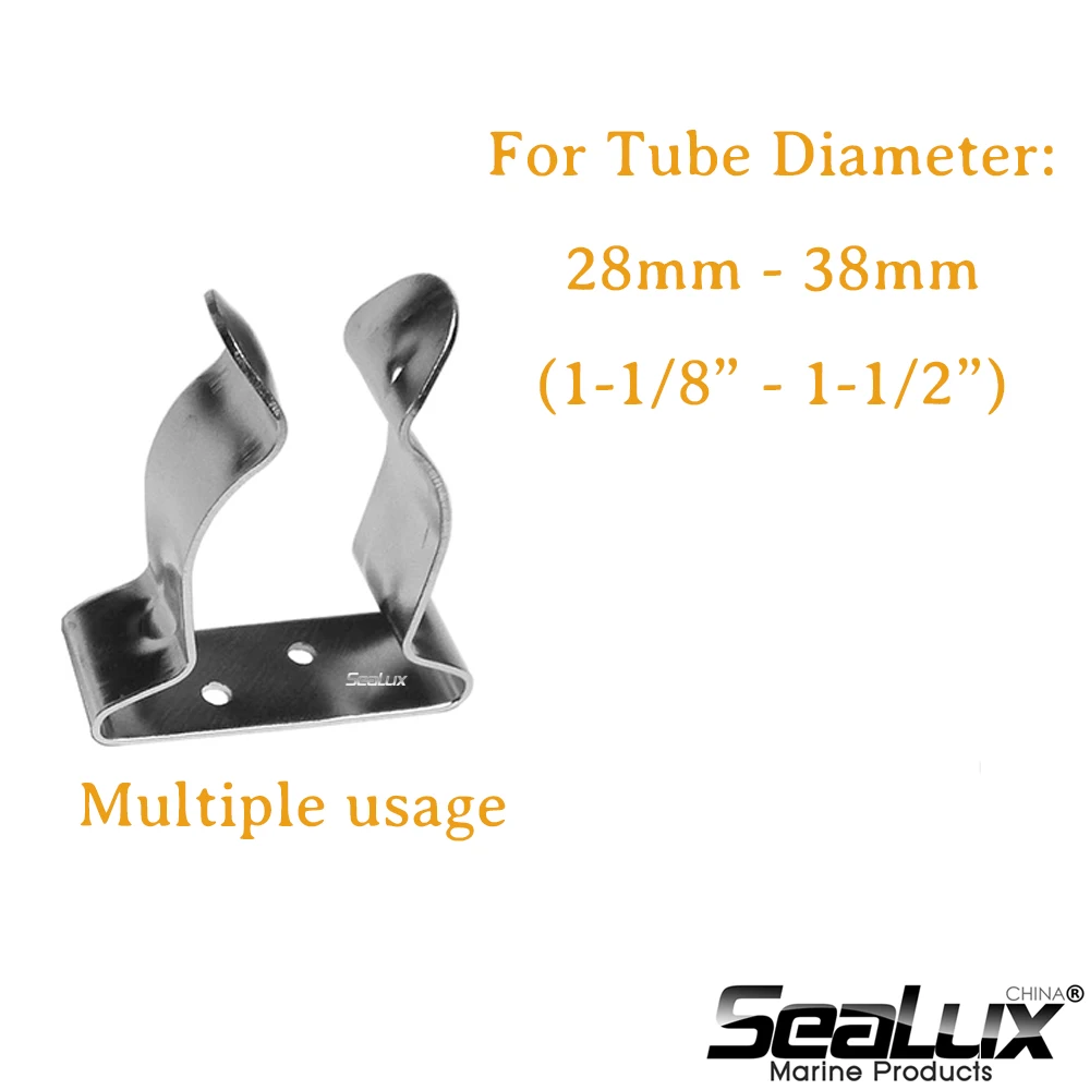 Sealux 1 Pcs 301 Stainless Steel Marine Camper Yachts Hook Holder Clip Adjustable spring clamp For Boat Yacht Canoe Fishing