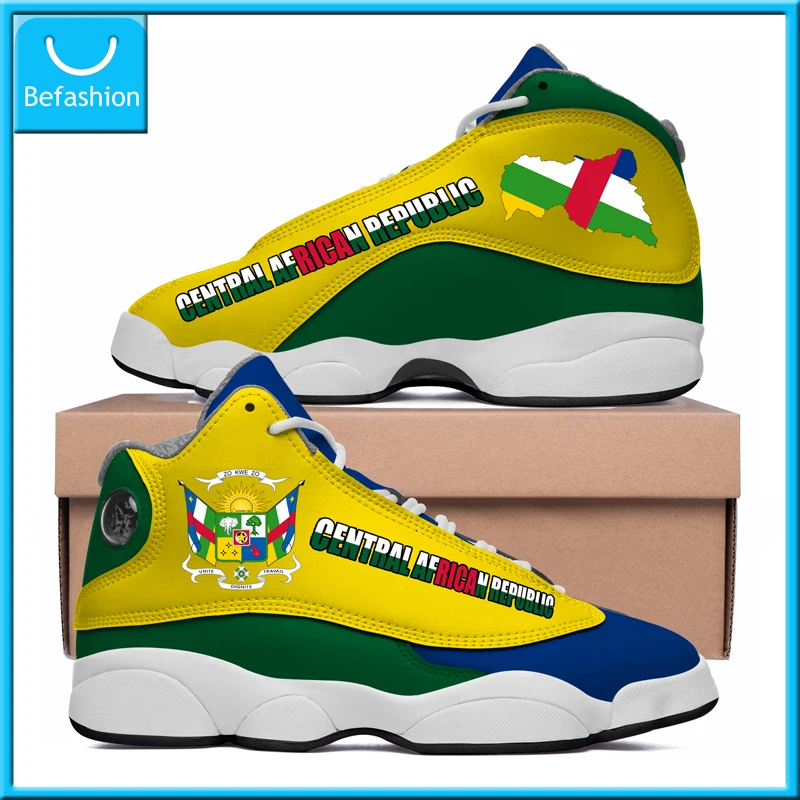 Dropshipping Print On Demand Central African Flag Custom Print POD Basketball Sneaker Shoes Free Shipping