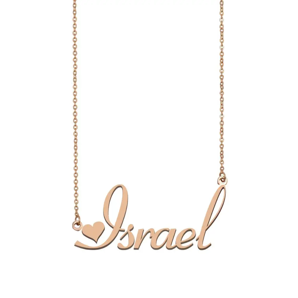 

Israel Name Necklace , Custom Name Necklace for Women Girls Best Friends Birthday Wedding Christmas Mother Days Gift