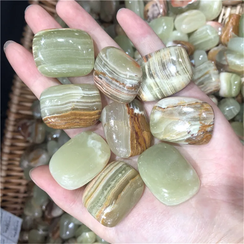 Crystals Healing Bulk Natural Gemstones Afghan Jade Onyx Tumbled Stones For Home Decoration