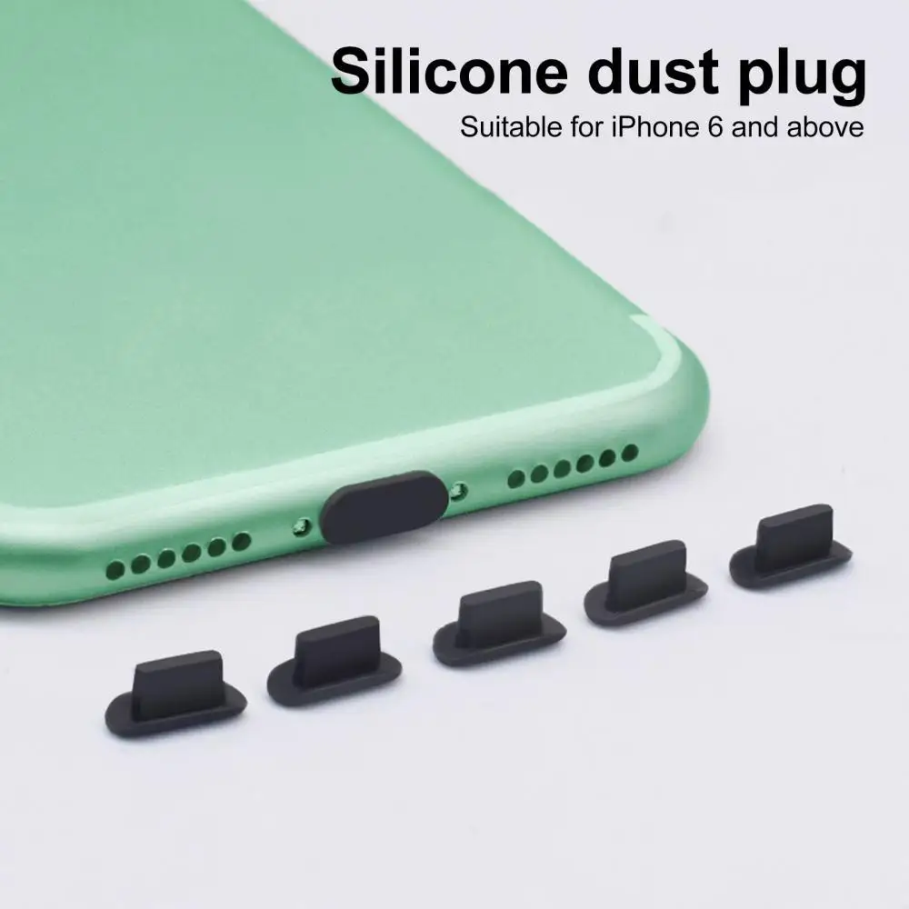 5Pcs Dustproof Wear resistant Phone Earphone Case Tablet Dust Plugs Dustproof Plug Silicone for iPhone 5S for case