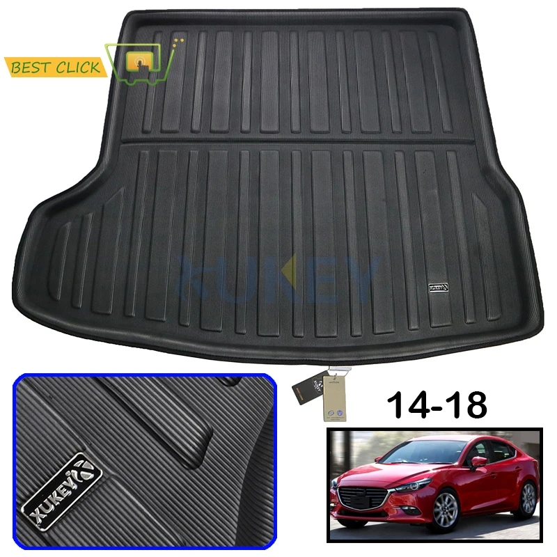 

Accessories For Mazda 3 M3 Mazda3 2014 2015 2016 2017 2018 4Dr Sedan Rear Trunk Liner Cargo Boot Mat Floor Tray Protector Carpet