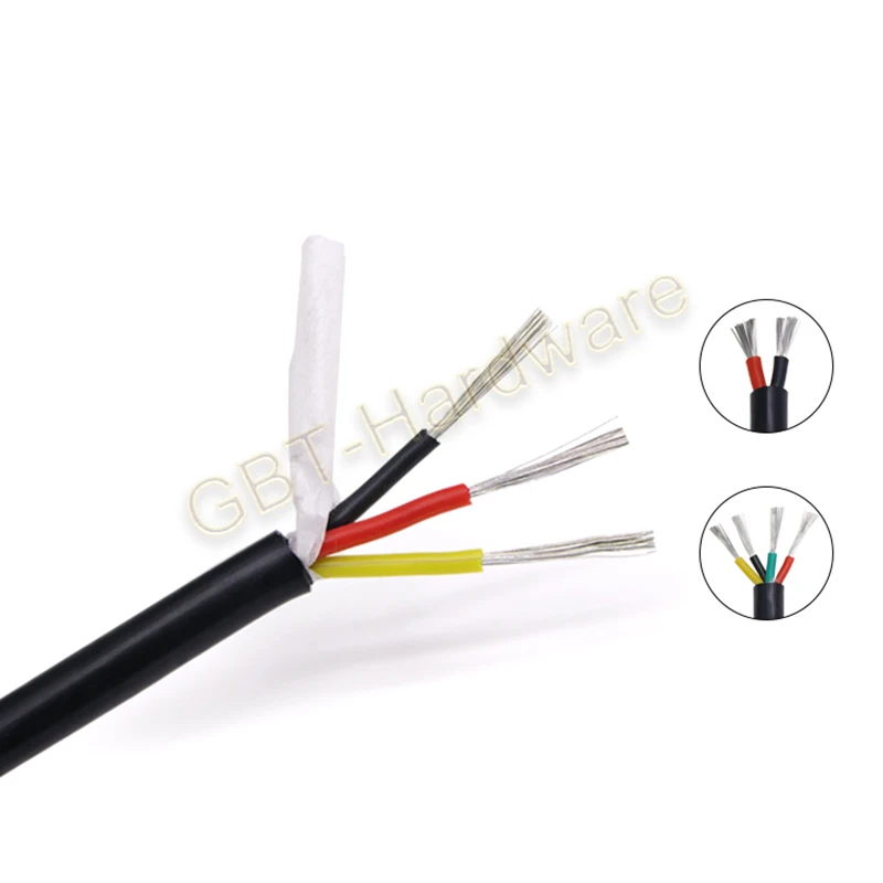 1M 2/3/4 Core Super Soft Silicone Rubber Sheathed Cable Tinned Copper Wire High TEMP 200°C Resistant Power Supply 22AWG~11AWG