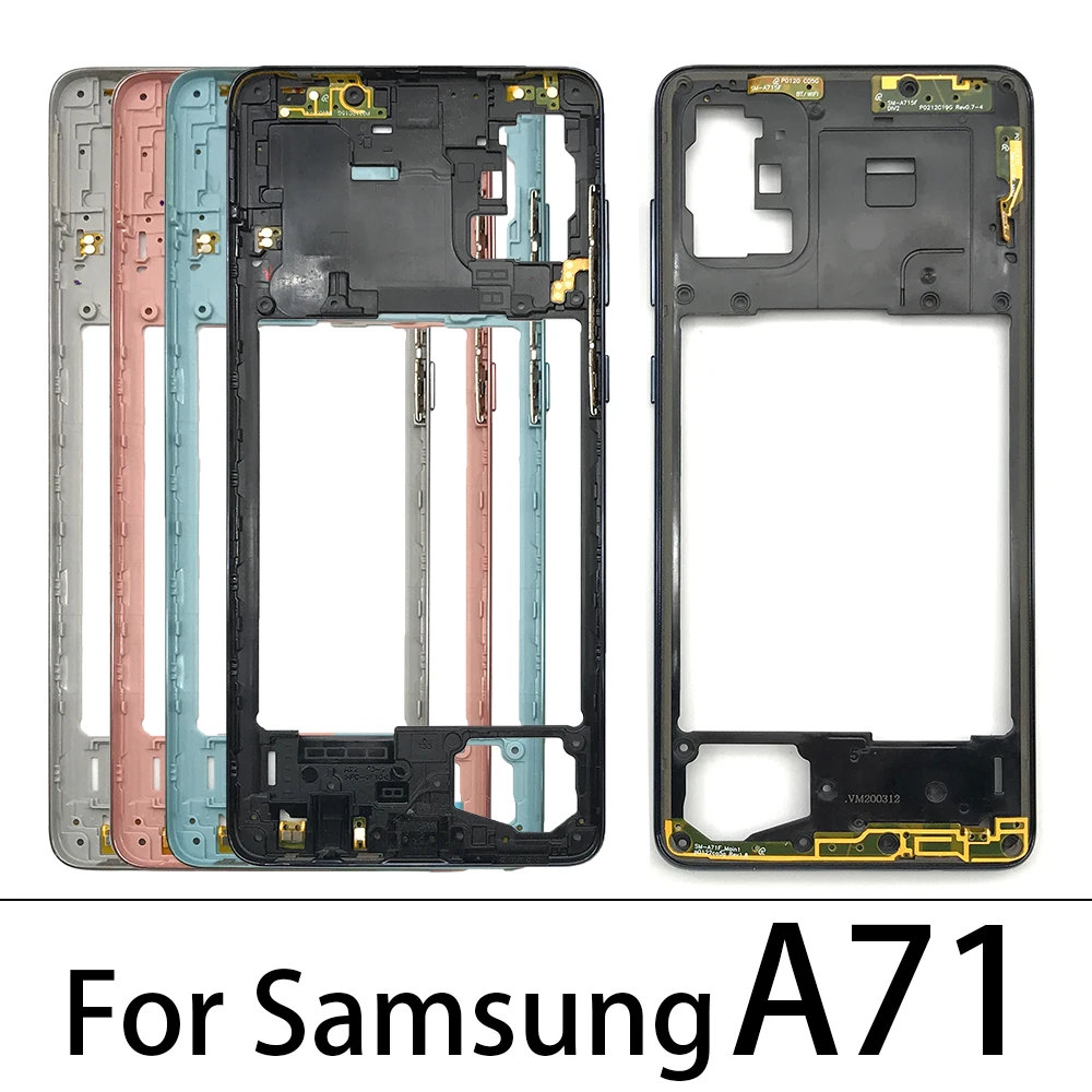 NEW For Samsung A51 A71 A20 A50 Housing Middle Frame Bezel Middle Plate Cover With Side Key