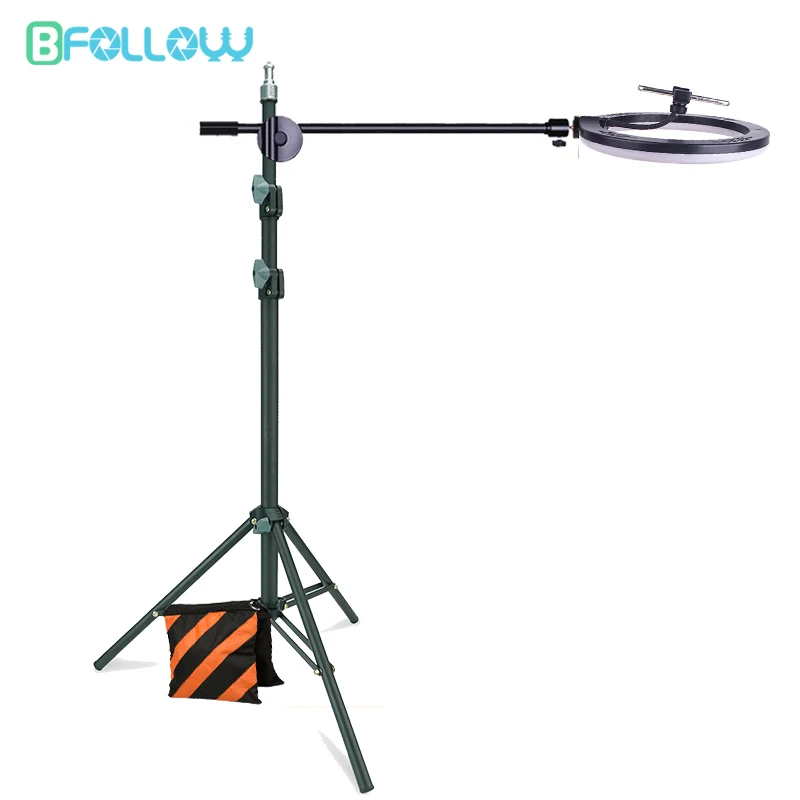 BFOLLOW 155cm 61inch Tripod Boom Arm for Mobile Phone Tablet DSLR Camera Top Down Shooting Stand Youtuber Unboxing Video Studio