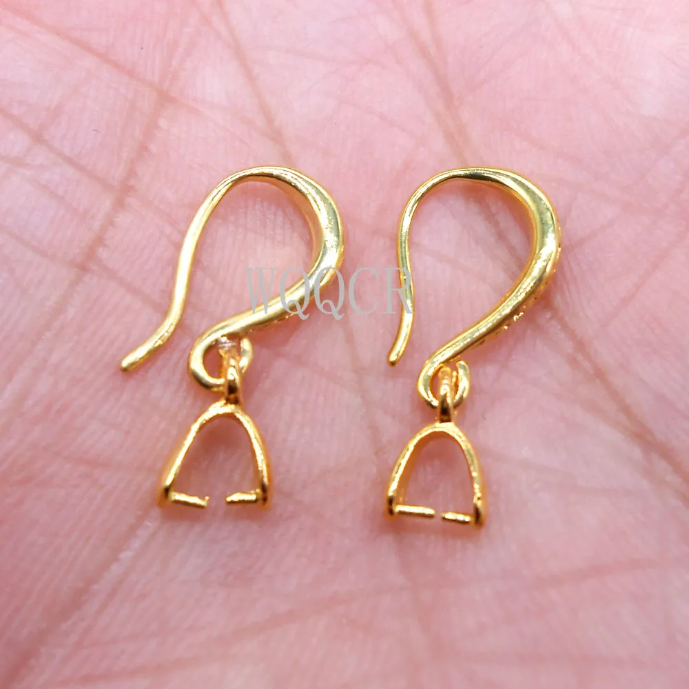 Top Quality 18K Gold Hook DIY Earring Parts Matte Surface Findings for Jewelry Making Component Accessories Wholesale 50PCS