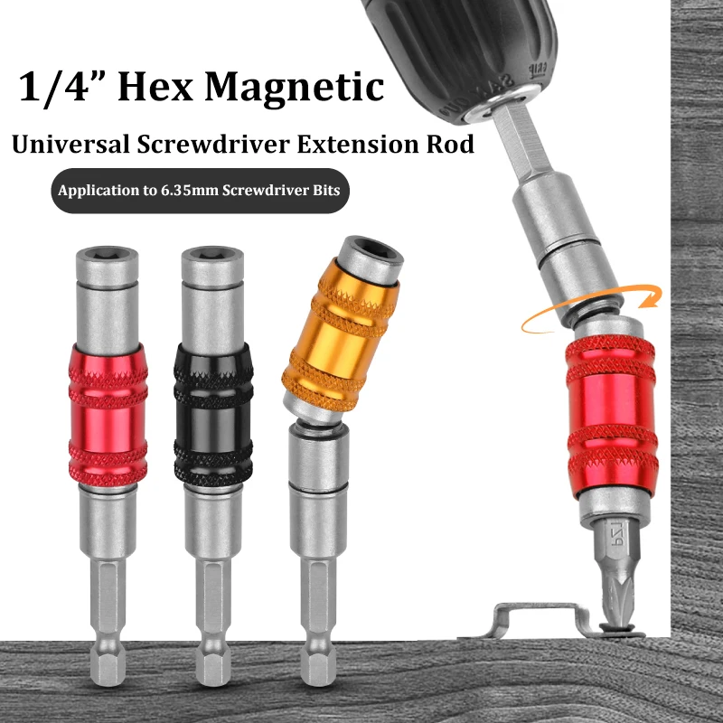 Brocas de destornillador magnéticas hexagonales de 145/88mm, 1/4 ", herramientas manuales, varilla de extensión de pieza, soporte de cambio rápido, guía de accionamiento, punta de taladro de tornillo