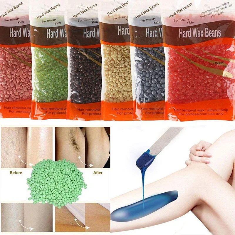 100g*4 Hair Remover Wax Beans Depilatory Hot Film Wax Pellet Removing Bikini Face Legs Arm Hair Removal for Men Women