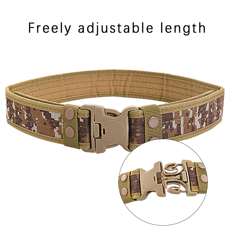 130Cm Outdoor Tactische Camouflage Riem Multi-Functionele Quick Release Militaire Combat Riem Jacht Training Riem Mannen Camouflag