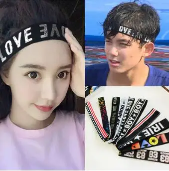 

120Pcs/Lot DIY Multi Simple Fabrics Fitness Yoga Headband Letters Movement Head Bands Hair Styling Tools Accessory HA898