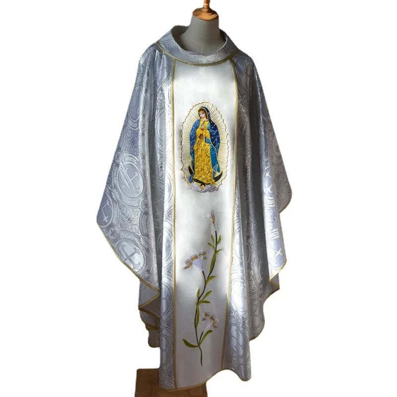 Chasuble Costume Gothic Roman Priest Vestments Clergy Robe Our Lady Of Guadalupe Virgin Mary Catholic Church Priest Garment