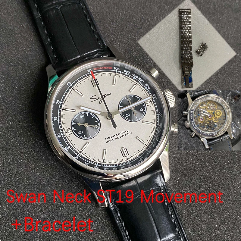 Limited Edition Officiële Pilot Mechanisch Horloge Chronograaf ST19 Originele Militaire 40Mm Mannen Horloge Mechanische Panda Horloges