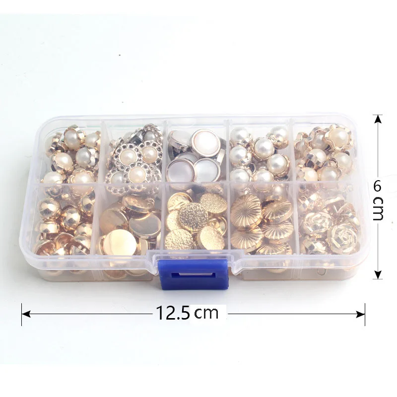 100pcs Metal Pearl Buttons Shirt Children\'s Clothes Decoration Accessories Men Women Round Buttons Set