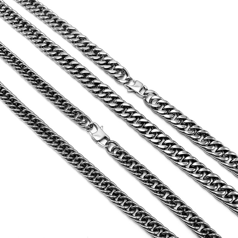 9.5 x 60 cm Pure Titanium Horsewhip Chain Necklace Titanium Hip Hop Chains Necklaces