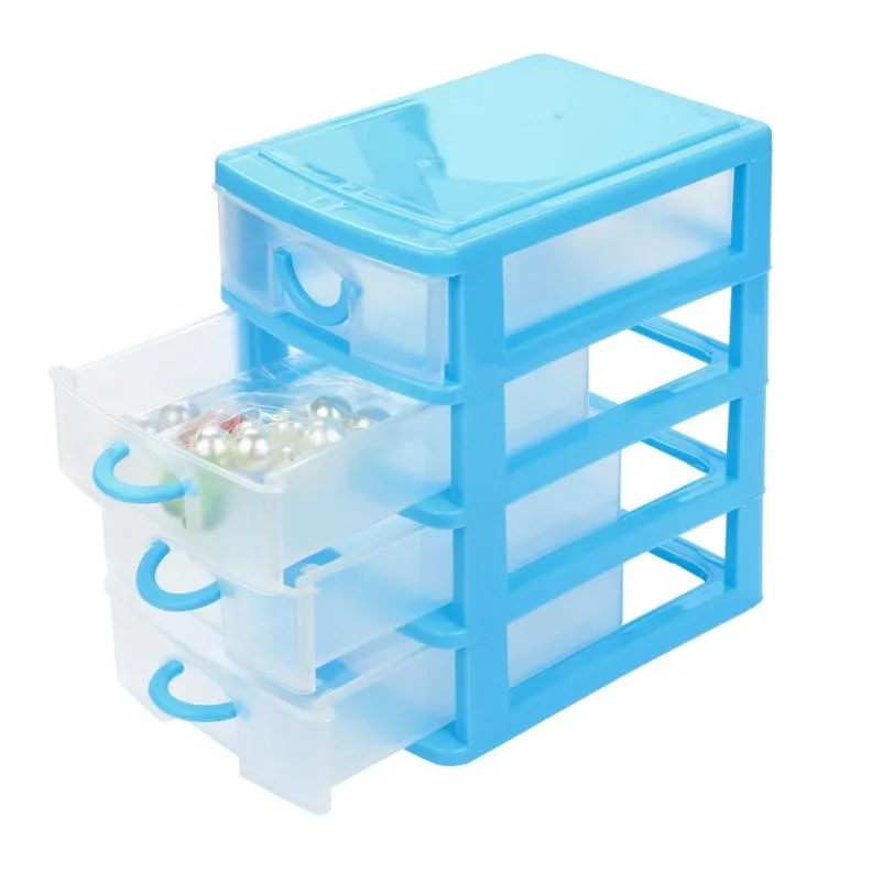 Durable Plastic Storage Case Box Mini Desktop Drawer Sundries Case Small Objects with Drawers Cosmetic Organizer Cases and Box