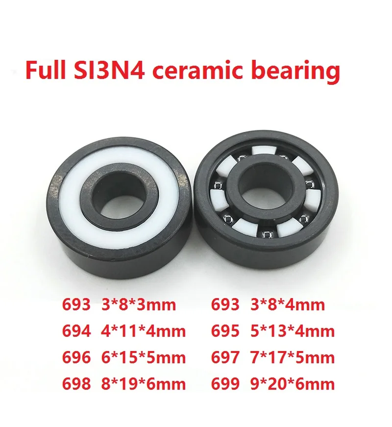 

4/10pcs 693 694 695 696 697 698 699 Full SI3N4 ceramic bearing Full Ceramic bearings silicon ceramic deep groove ball bearing