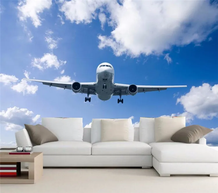 

Custom papel de parede, Airplane Sky Clouds wallpapers,living room bedroom TV background wall 3d wall murals wallpaper