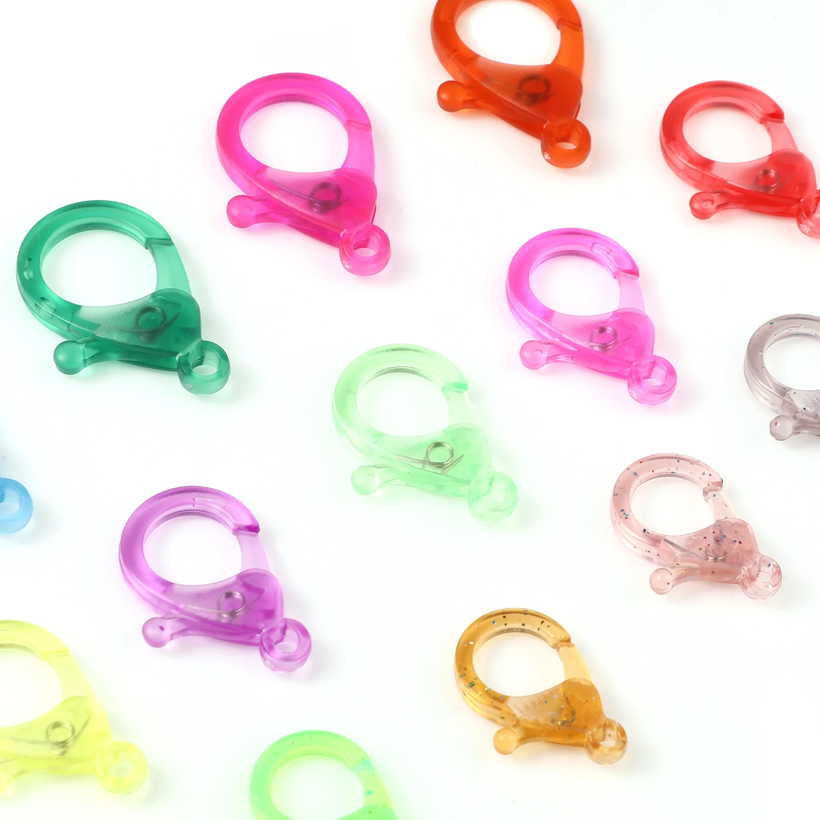 DoreenBeads 30 PCs  Transparent Lobster Clasp Findings At Random Color Transparent Plastic Lobster Clasp Jewelry Findings