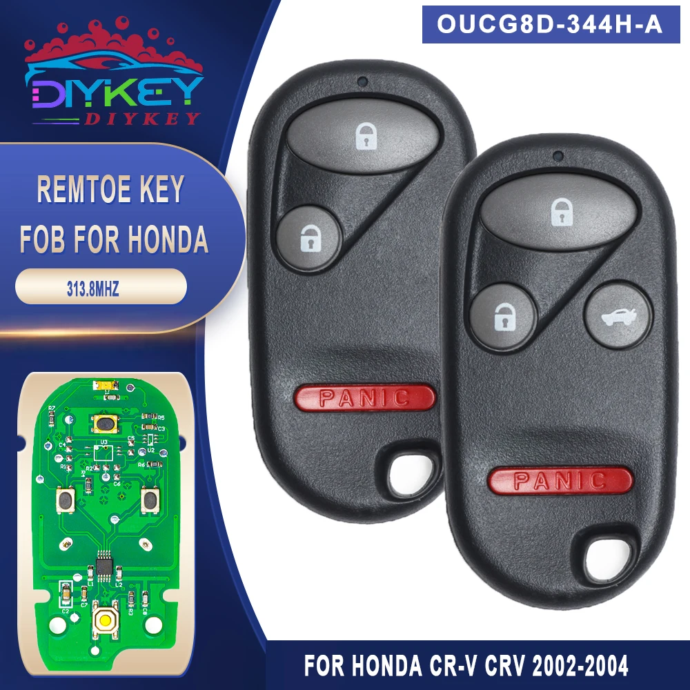 

DIYKEY FCCID: OUCG8D-344H-A 313.8MHz Car Key Fob Keyless Entry Remote Control for 2002 2003 2004 Honda CR-V CRV