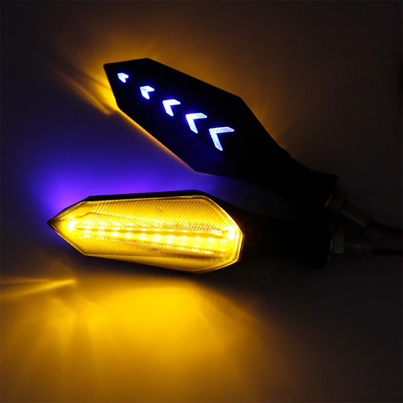 Clignotants de moto à 17led 2835SMD, relais intégré, clignotants lumineux pliables