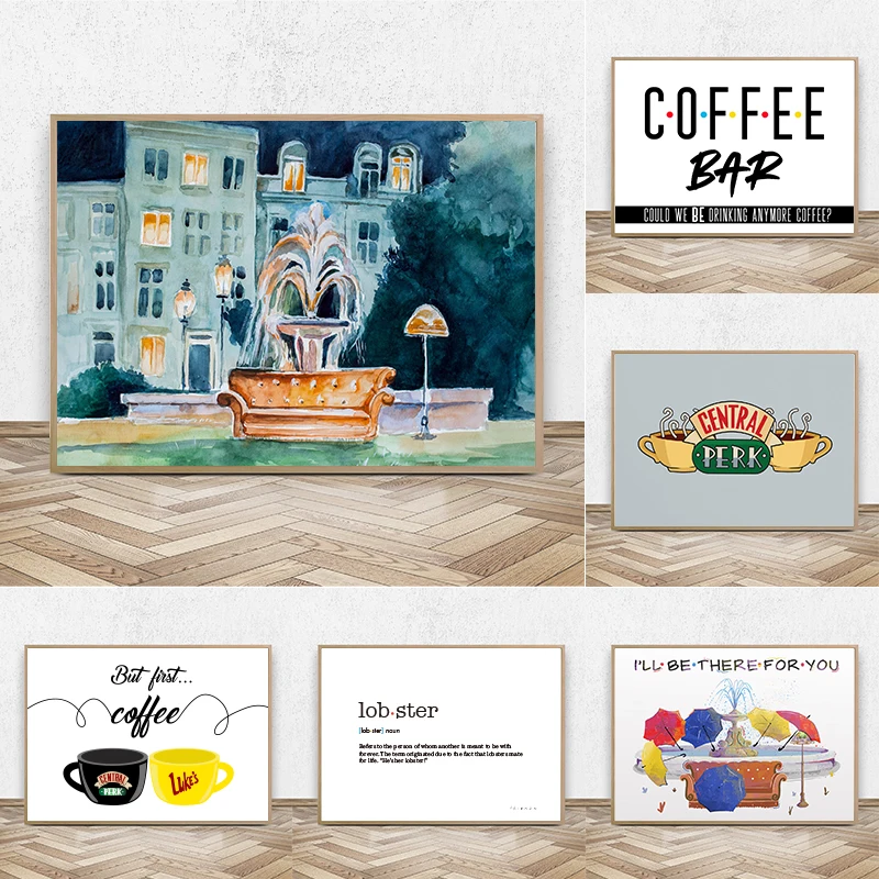 FRIENDS TV Show Poster Prints I\'LL BE THERE FOR YOU Quotes Art Picture Canvas Painting Best Friend Gift Home Wall Art Decor