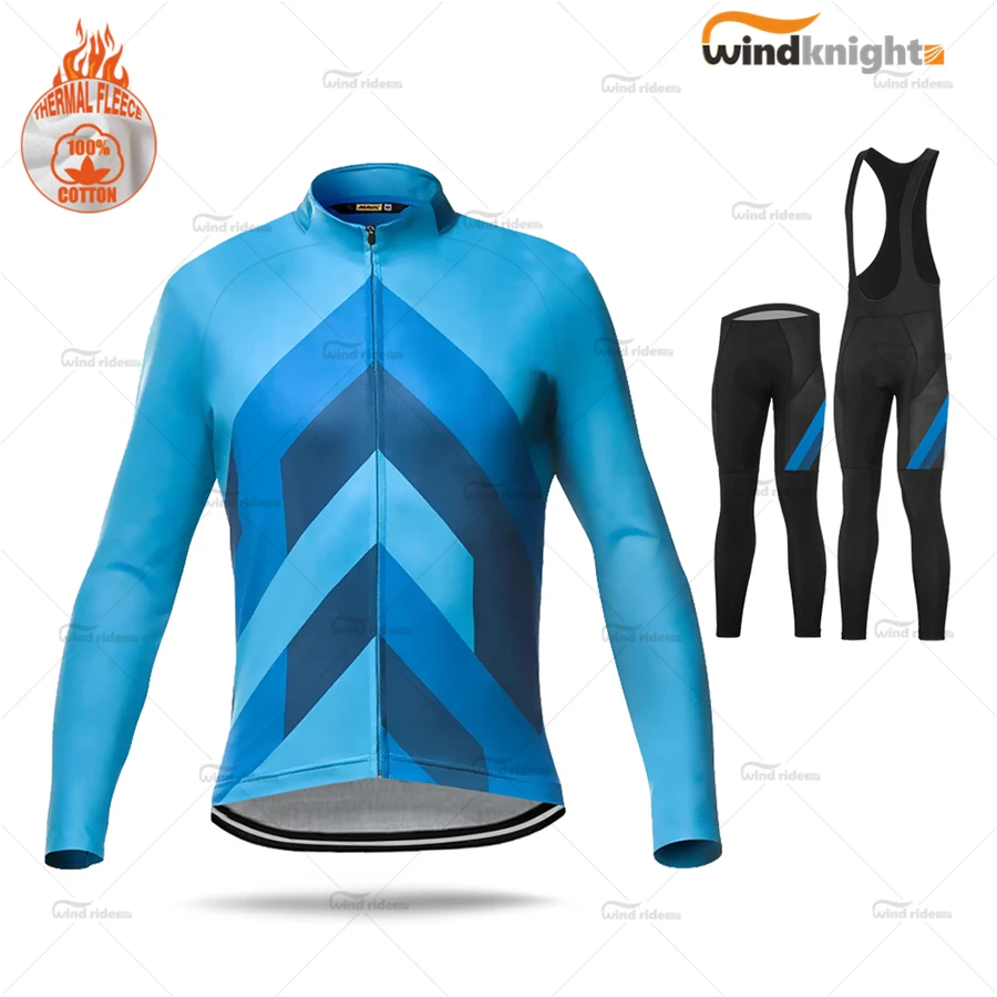 

Men Winter Cycling Jersey Set Thermal Fleece Clothing Long Sleeve Garment Race Team Bike Uniform Ropa Ciclismo Hombre