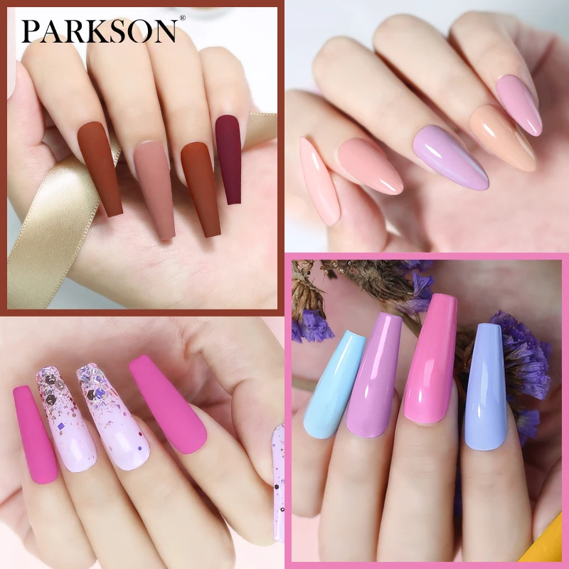 Parkson 8ml unha gel polonês cor glitter lantejoulas efeito fosco gel base de longa duração casaco superior arte do prego manicure semi gel