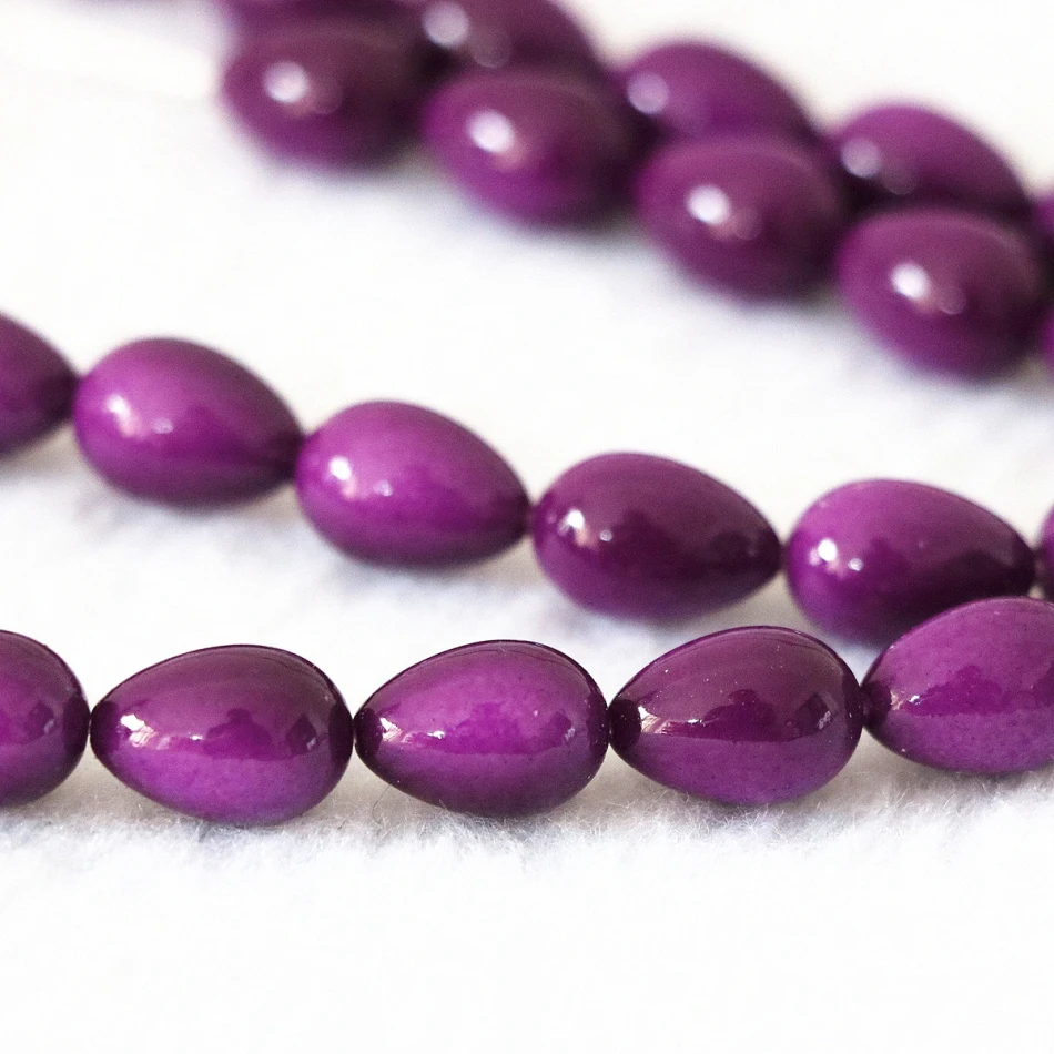 A+ Multicolor colorful Glass synthetic pearl loose beads 7*9mm teardrop diy jewelry accessories making Necklace Bracelet 38cm R1