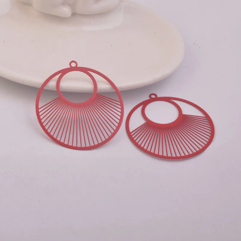 30 Stück AB5957 40*43mm Großer Runder Stempelanhänger aus Messing mit Filigran-Motiv, Wasserzeichen-Anhänger, Schmuck- und Ohrring-Zubehör – Detail 10