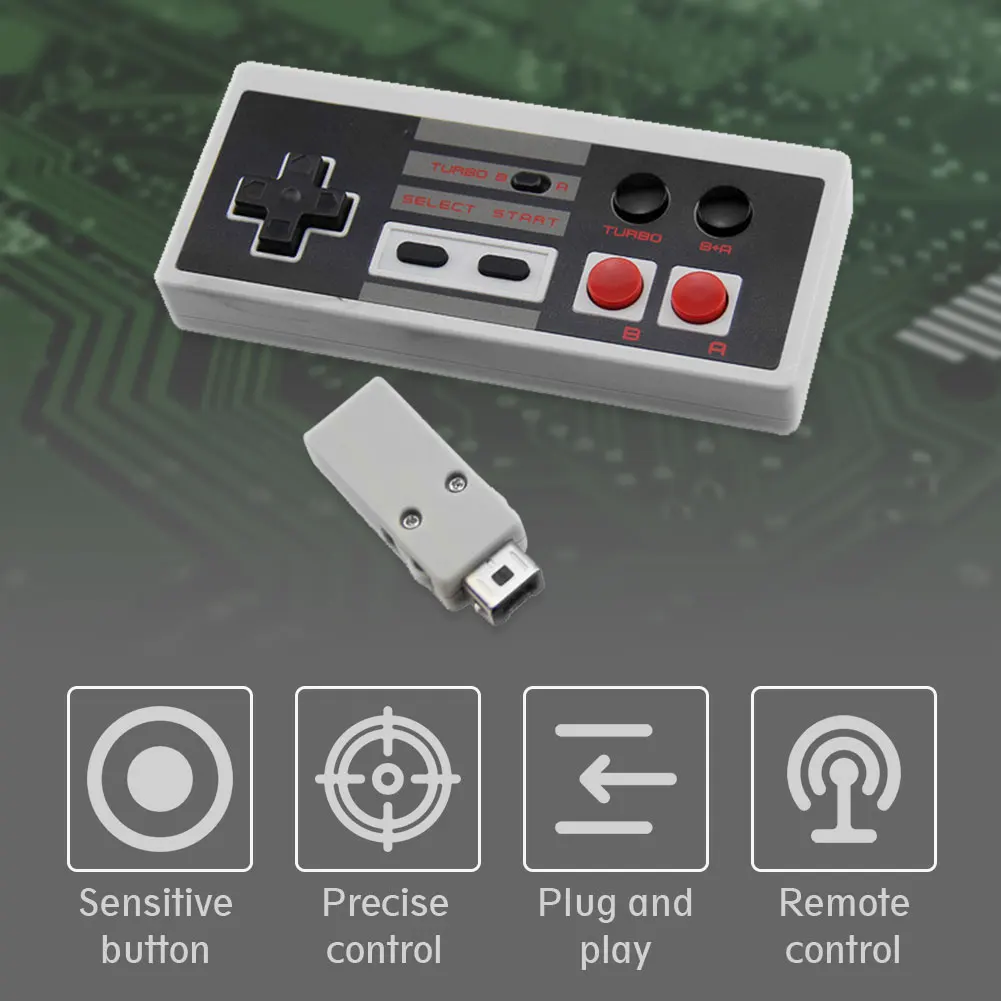 Wireless Gamepad Handheld Game Console for Classic Edition Mini Joystick USB Receiver for Nintendo NES Controller