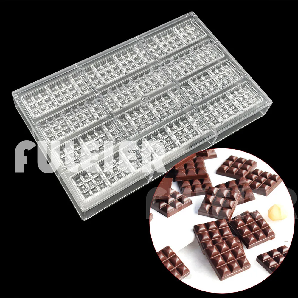 

5.6g Cube Polycarbonate Chocolate Bar Mold Baking Pastry Sweets BonBon Cake Candy Square Bar Mould Confectionery Tool Bakeware