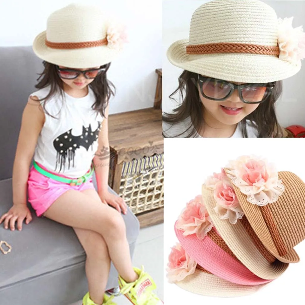 New Summer Girl Sports Caps Beach Sun proof Cap  with Two Flowers on Fishing Climbing Hunting Travel Camping Hiking Cap