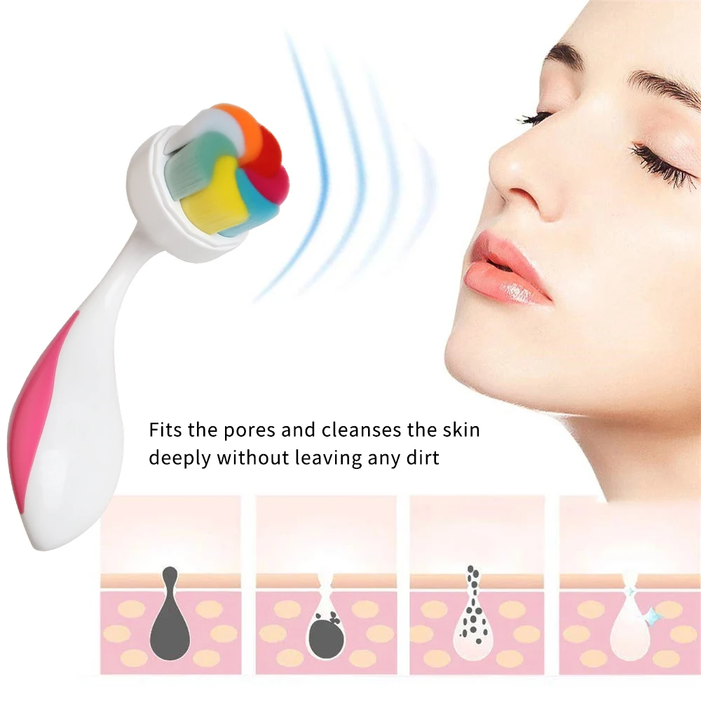 Soft Fiber ทำความสะอาดใบหน้าแปรงทำความสะอาด Pore Exfoliator Blackhead Remover ขัดแปรงนวด Skin Care เครื่องมือ