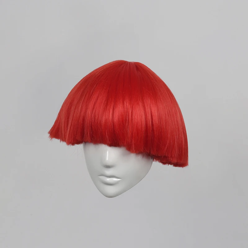 Nightclub Bar DJ Stage Rave Clothes Yellow Wig Broom Short Hair Mushroom Head Wig Cosplay Party Accessories Gogos Costume BL5411