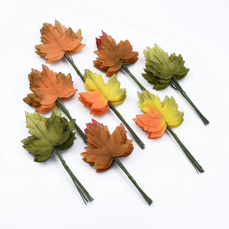 12 Stück Künstliche Blätter aus Seide, Grüne Blätter für Party, Großhandel, Hochzeit, Heimdekoration, Scrapbooking, Basteln, DIY-Geschenkbox, Günstige Kunstpflanzen – Detail 8