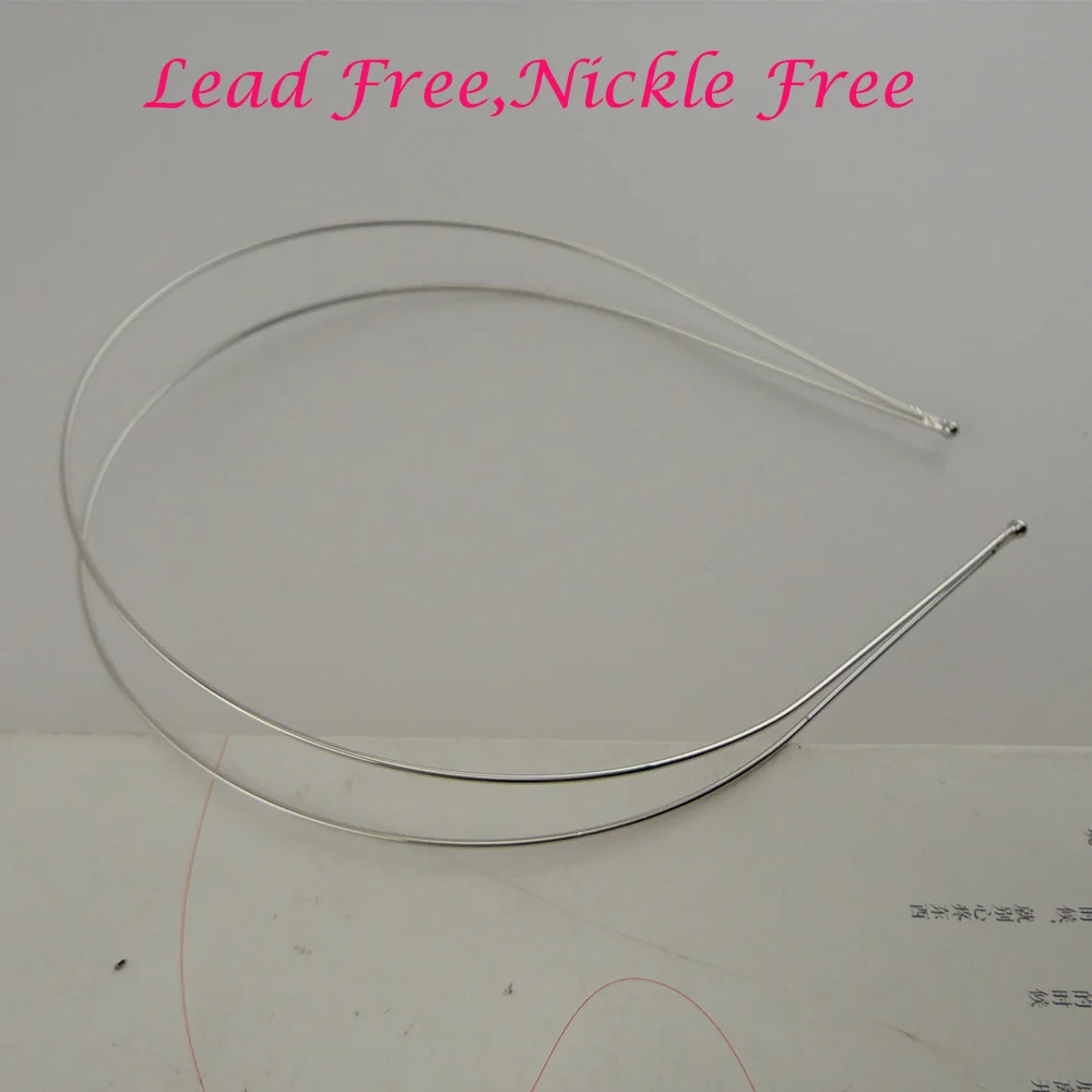 10PCS 1.2mm Silver Double Metal Headbands DIY Wire Hairbands with Smooth Ends Nickle free Lead free Hair Hoops for Womens Girl