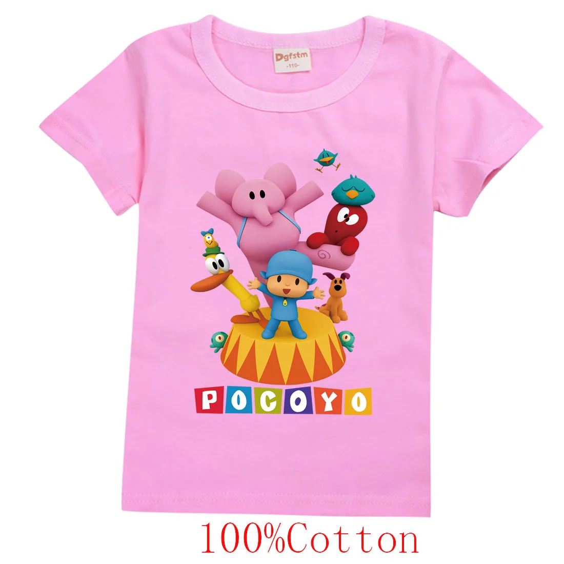 POCOYOE T Shirt Kids Summer Tops Children Funny Shirt Short Sleeve Girls Clothes Cotton Kawaii Tee Toddler Boys T-shirts 2-14Y