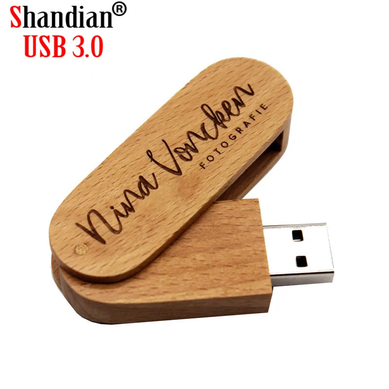 

USB-флеш-накопитель SHANDIAN деревянный, 4/16/32/64 ГБ, с логотипом под заказ, в подарок на свадьбу