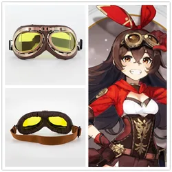 Anime Game Genshin Impact Amber Round Metal Frame Glasses Props Cosplay Costume Headgear Halloween Accessories