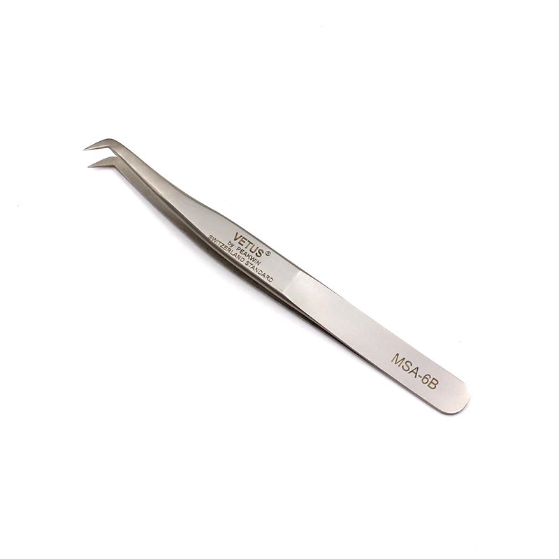 VETUS Original MSA-6B Pinzette Hyperfein Hohe Präzision Korrosion beständig für Volumen Wimpern Extensions 100% Echte – Detail 5
