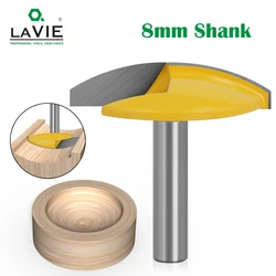 LAVIE 1PC 8mm Shank Small Bowl Flat Bottom Knife Milling Cutter For Wood 1-3/4