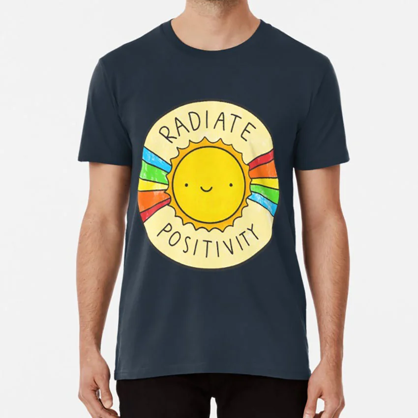 Radiate Positivity T Shirt Sun Radiate Positivity Positive Quote Kawaii Sunshine Rainbow Happiness Cute