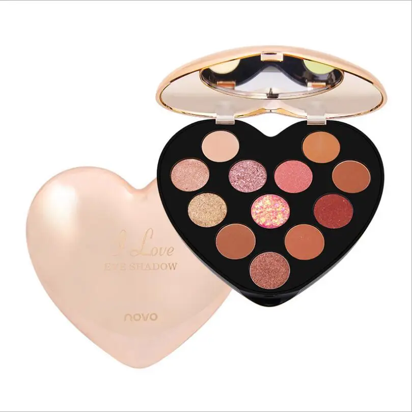 

12 Color Heart-Shaped Eyeshadow Palette Beauty Glazed Matte Glitter Eyeshadow Palette Lasting Makeup Eyeshadow T1364