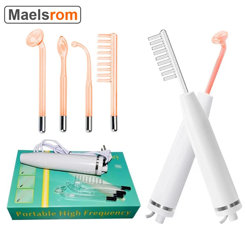 High Frequency Facial Machine with Neon Electrotherapy Tube Facial Wand for Anti-Aging Wrinkle Spot Remover Beauty Face Massager