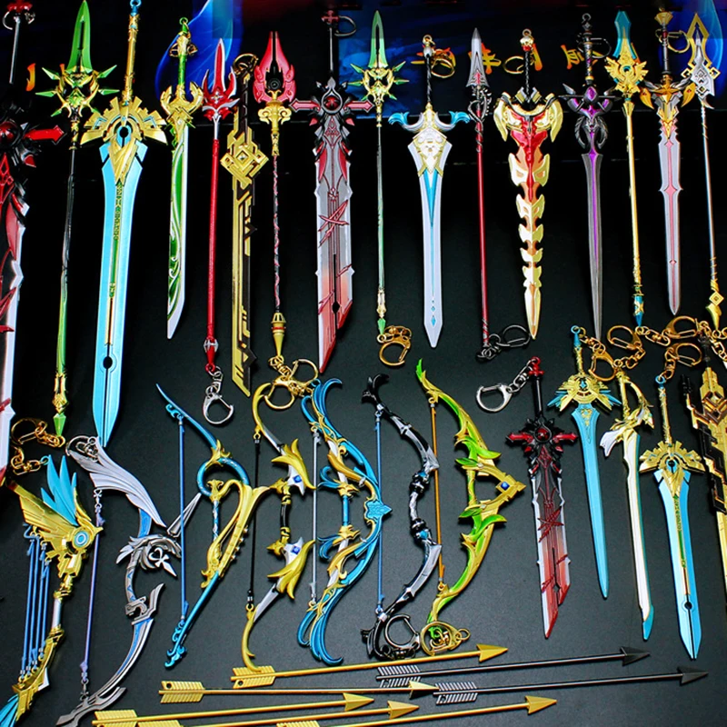 Impact Sword Keychains Cosplay Weapons Skyward Blade Key Rings Gifts Collections