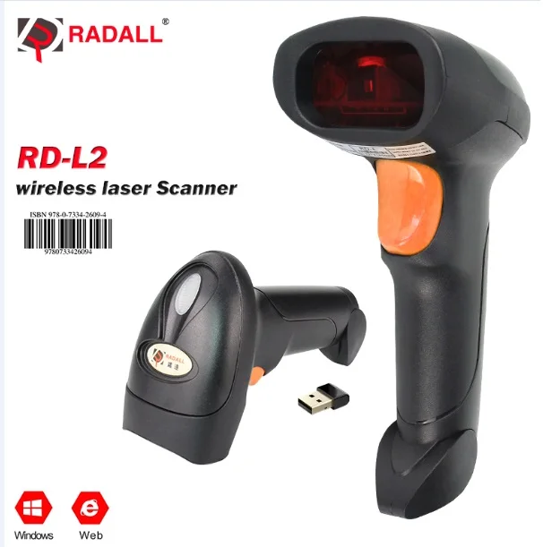 

RD RADALL Bluetooth Wireless 1D 2D Barcode Scanner Handheld Portable Bar Code Reader Support for Win/Mac POS Inventory