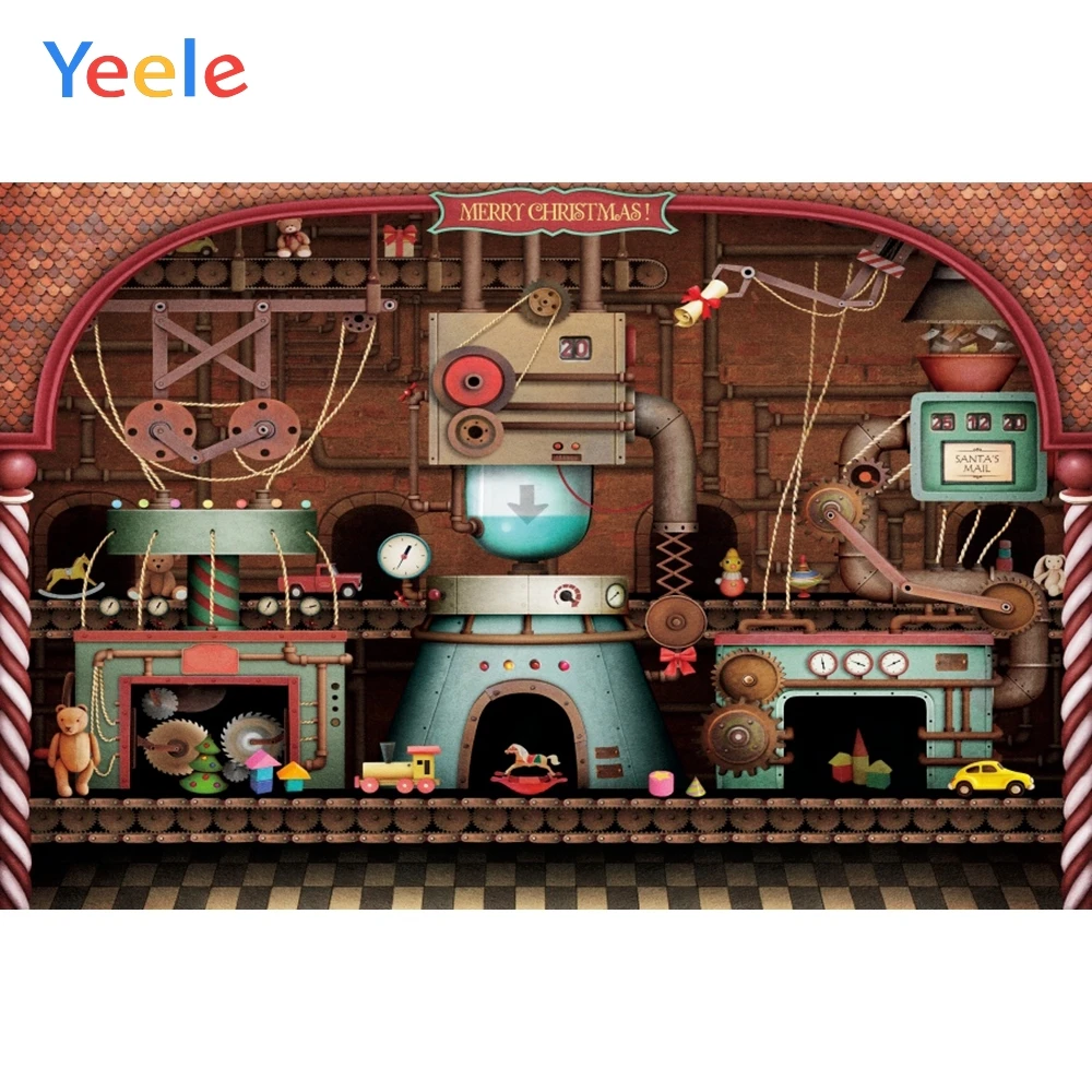 メリークリスマスおもちゃ工場人形木製ボードベビーパーティーphotocall背景写真撮影写真スタジオのための写真の背景