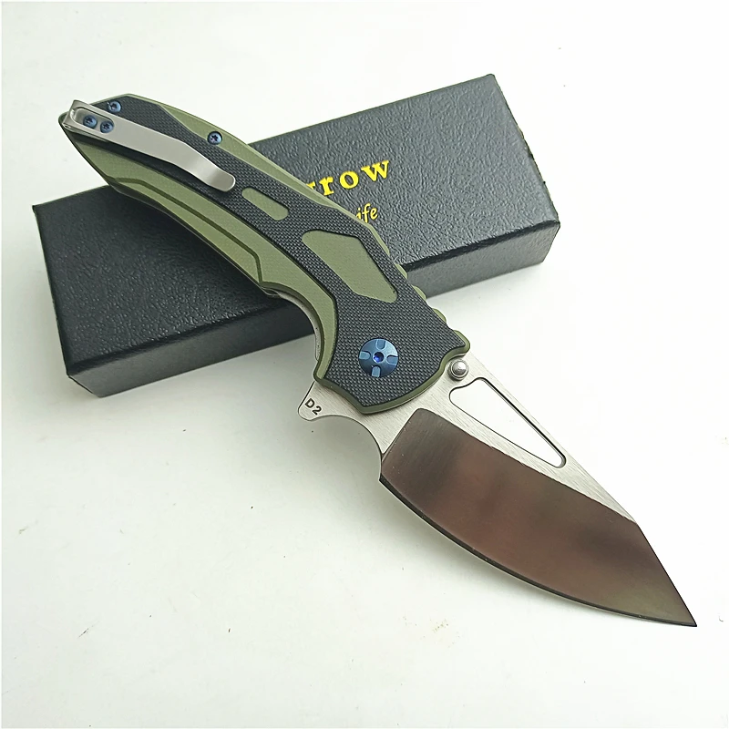 Eafengrow EF914 Outdoor Hunting Folding Knife D2 Blade G10 Handle Ball Bearing Pocket Camping Portable Rescue Kitchen EDC Knife