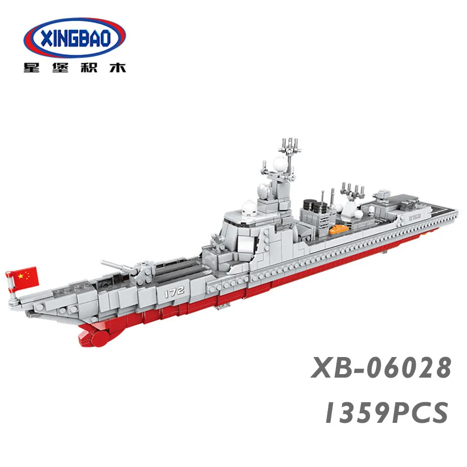 XINGBAO NEW Military Army Ship Series Classic USS Missouri Battleship Missile Destroyer Building Blocks Vessel Bricks Juguetes