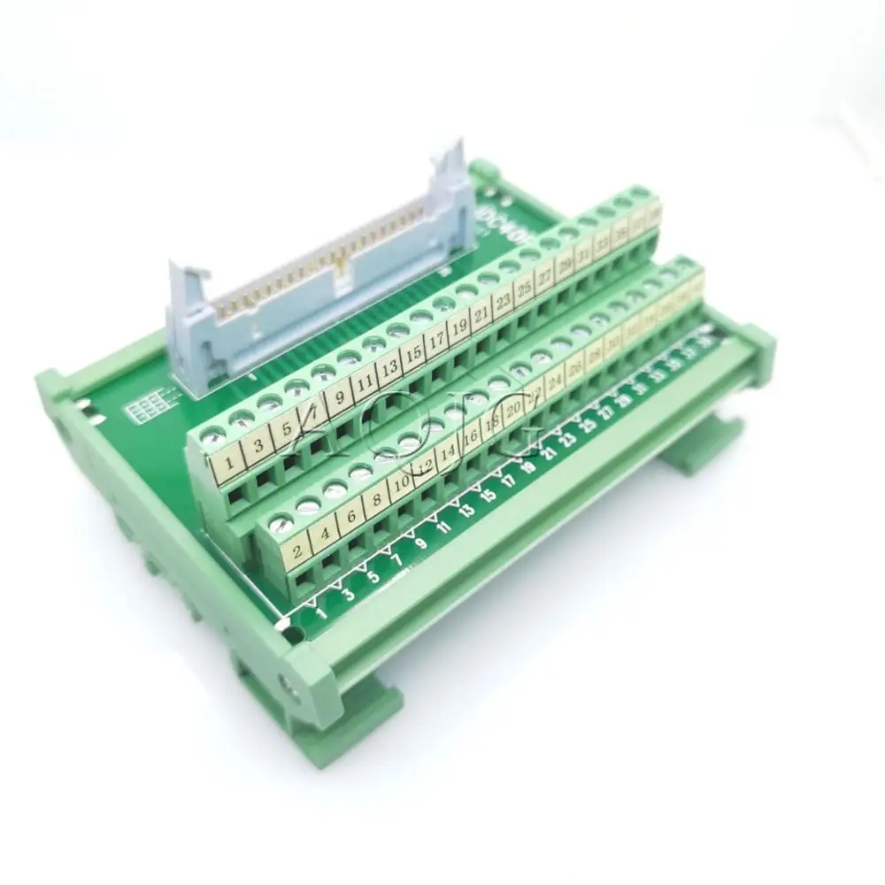 IDC40P IDC 40 Pin Male Terminal Block Breakout PLC Relay Terminals DIN Rail Mounting Adapter Connector